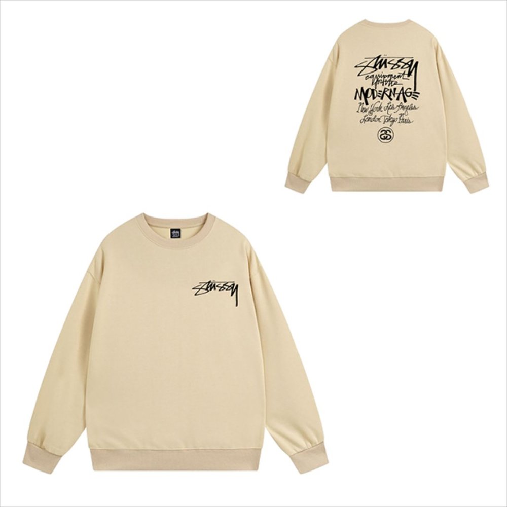 Stussy Sweatshirt World Tour Crew Sweat Apricot